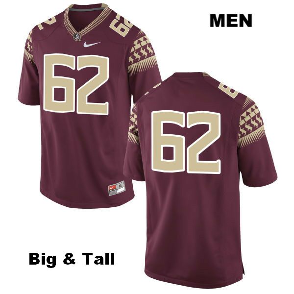 Men's NCAA Nike Florida State Seminoles #62 Ethan Frith College Big & Tall No Name Red Stitched Authentic Football Jersey ZXF7269DF